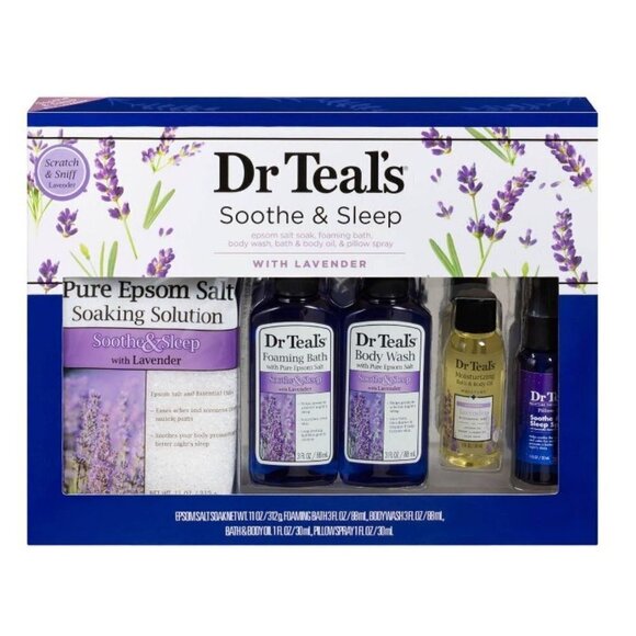Dr Teal's Lavender Soothe & Sleep Full Regimen 5-piece Gift Set - Picture 1 of 10